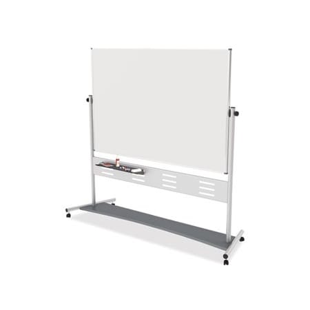 Bi-Silque MasterVisi, Magnetic Reversible Mobile Easel, 70 4/5w X 47 1/5h, 80inh, White/silver QR5507